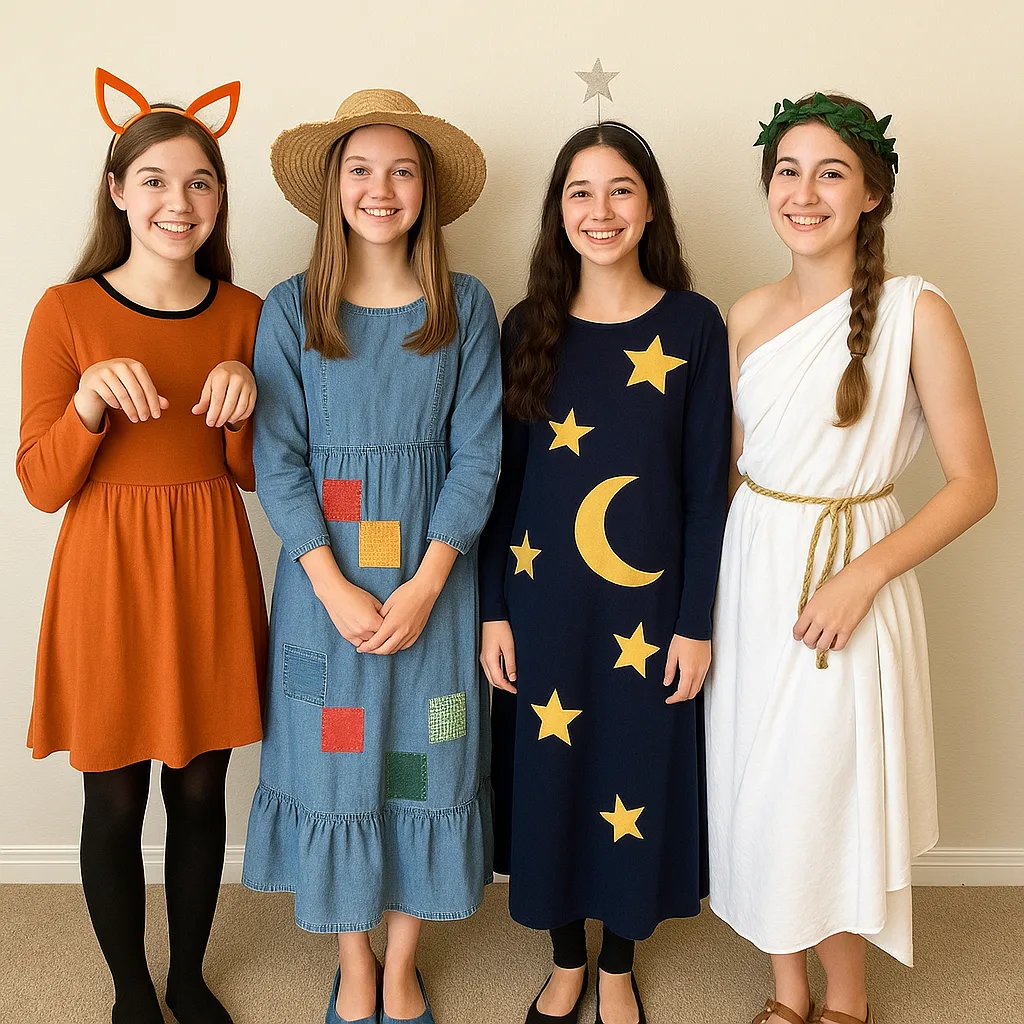 DIY Modest Costumes for Teen Girls Showcased in Various Creative