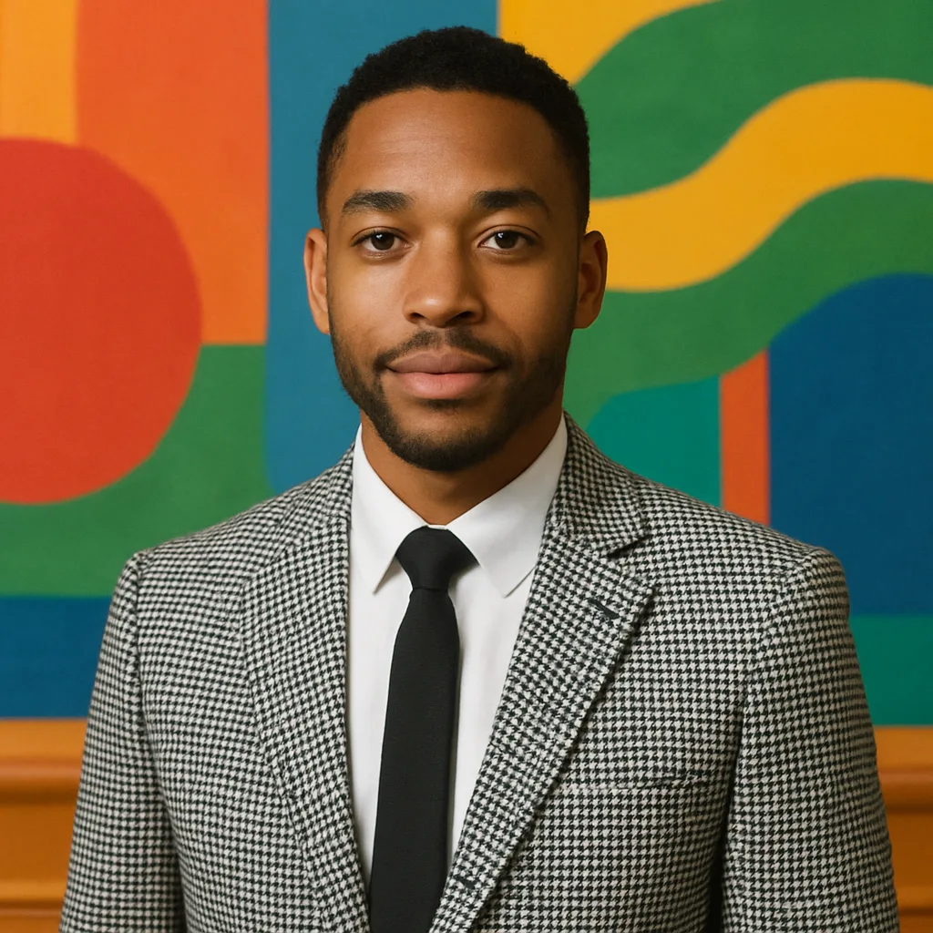 Person Wearing a Black-and-white Checkered Blazer with a White Shirt