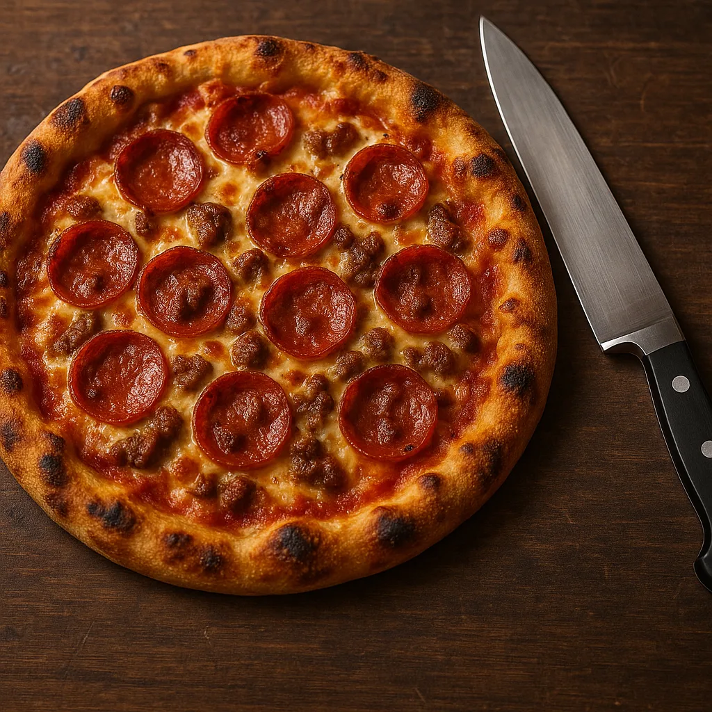 Freshly Baked Pizza with a Crispy Crust Topped with Cheese