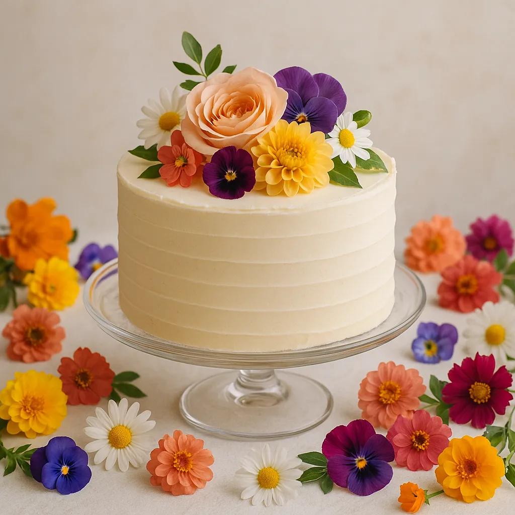 Decorated Vanilla Cake