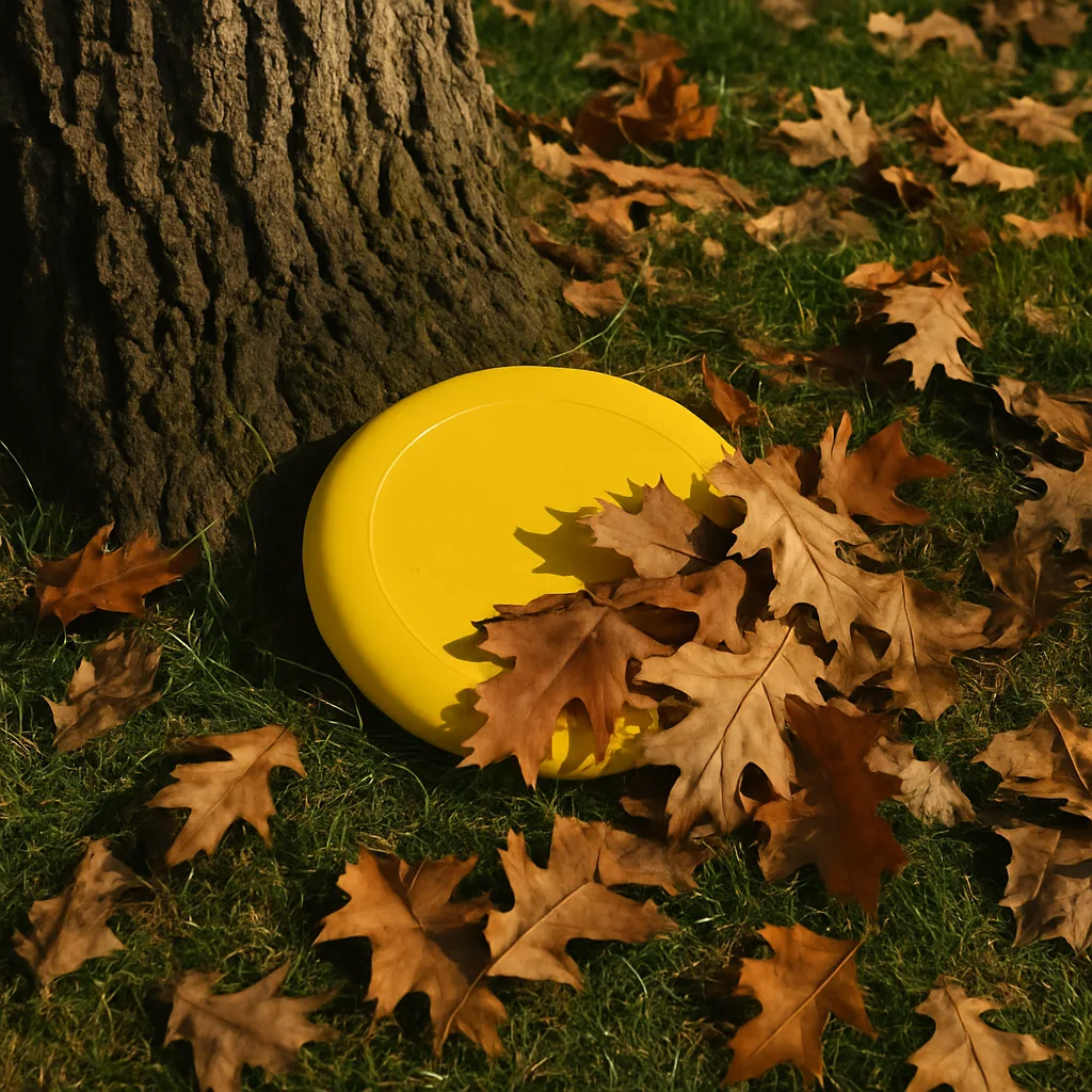 Vibrant Yellow Frisbee Lying in the Grass