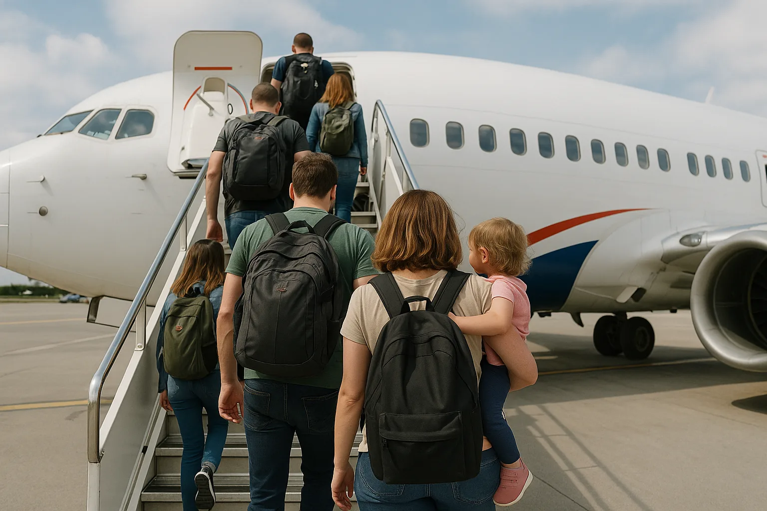 Passengers Wearing Backpacks