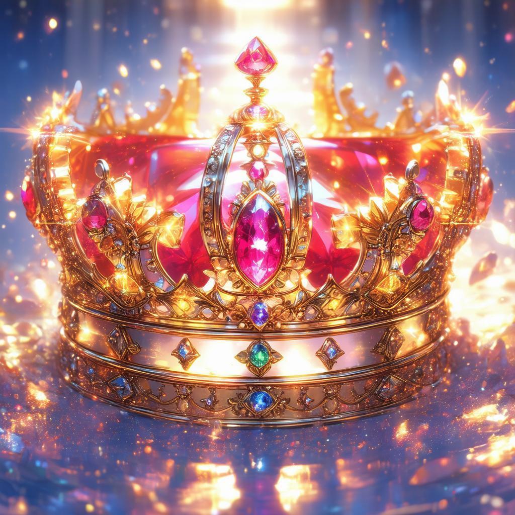 Manga Crown Set With a Glowing Ruby