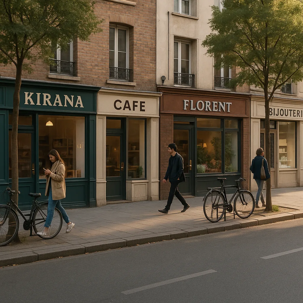 Urban Street with a Peaceful Atmosphere Features Shops