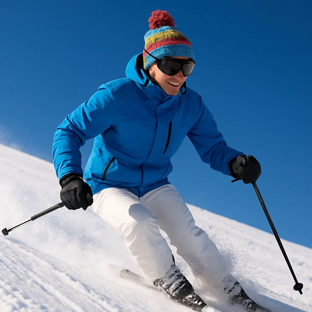 Skier in a Blue Jacket