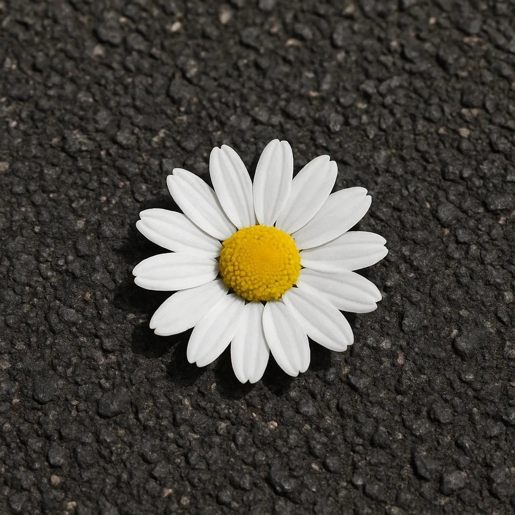 Fragile White Petals of the Flower Contrasted Sharply