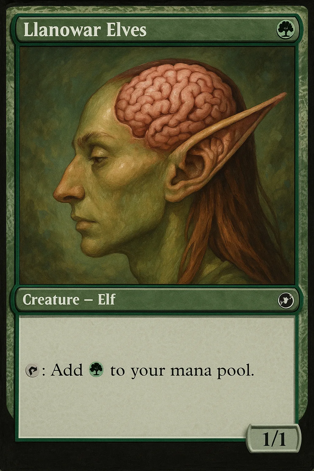 Fantasy Trading Card Featuring "Llanowar Elves"