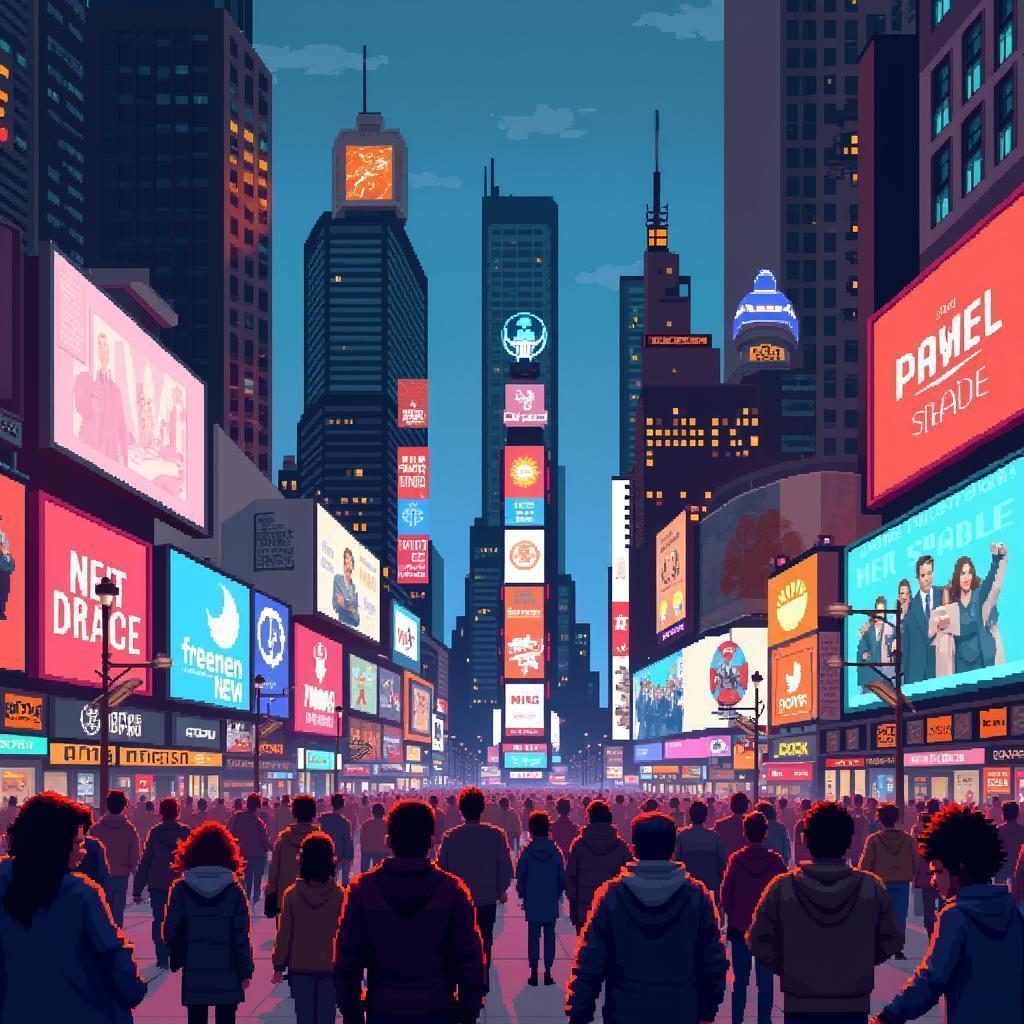 Times Square Reimagined in Vibrant 8 Bit Pixels