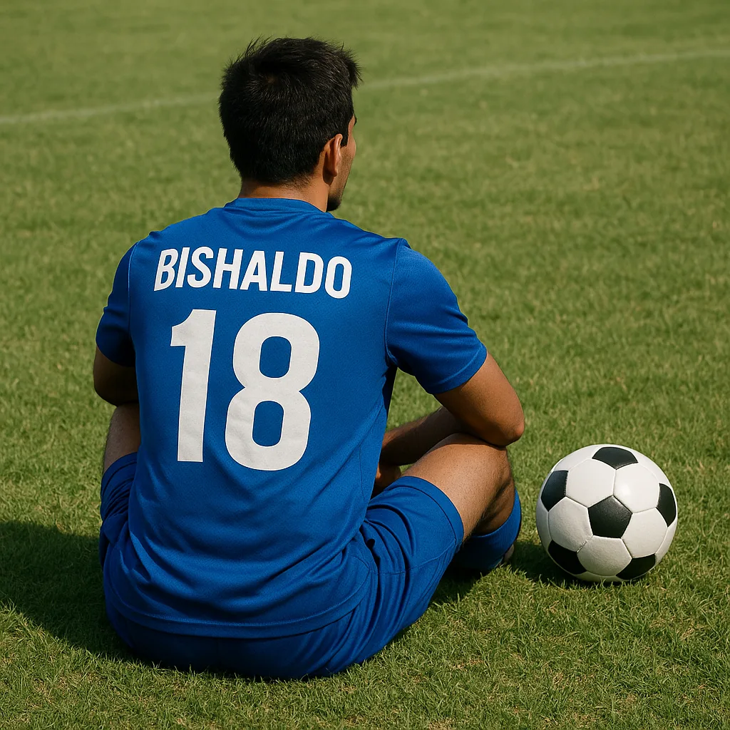 Soccer Player in a Blue Jersey