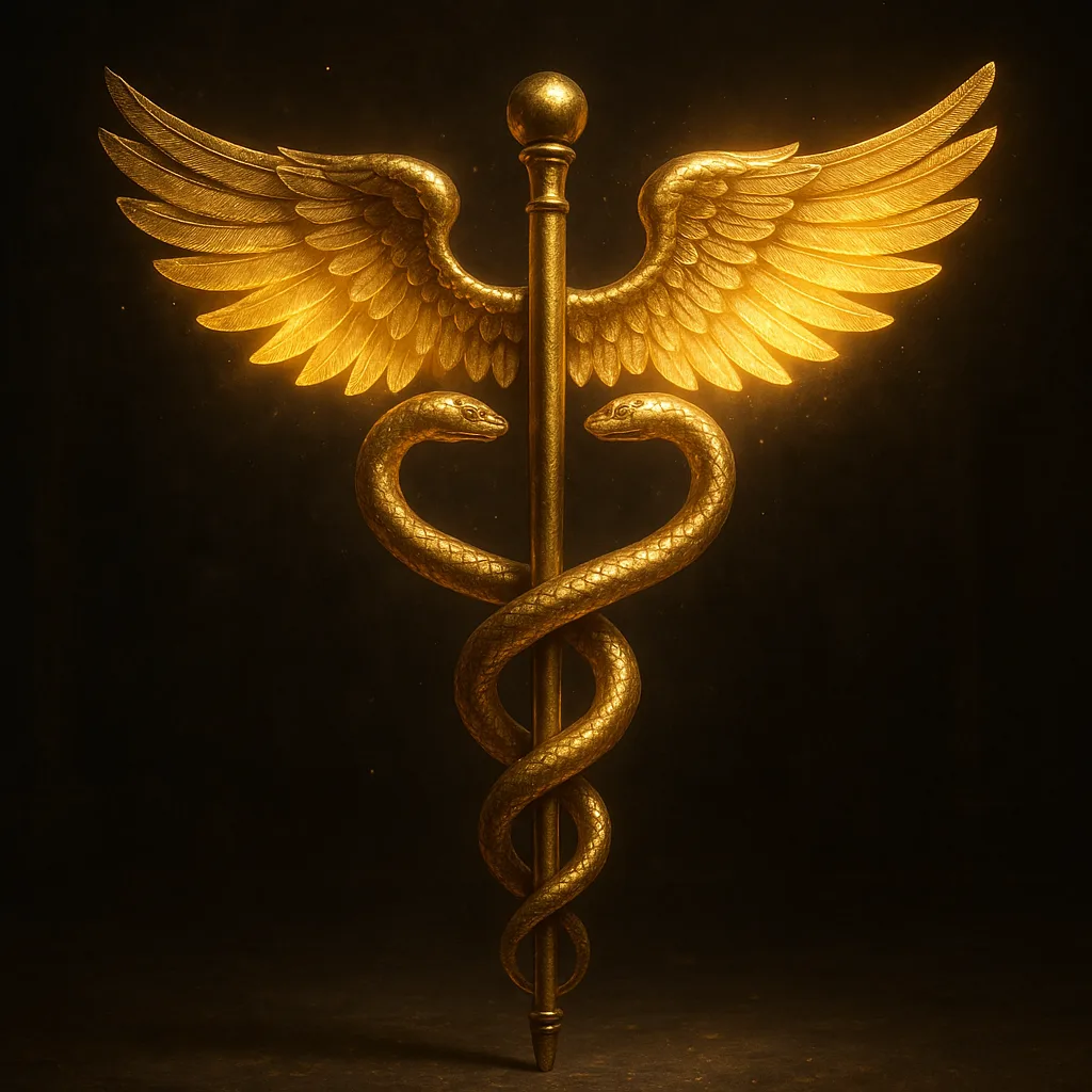 Hermes' Magical Staff Crafted from Gilded Bronze