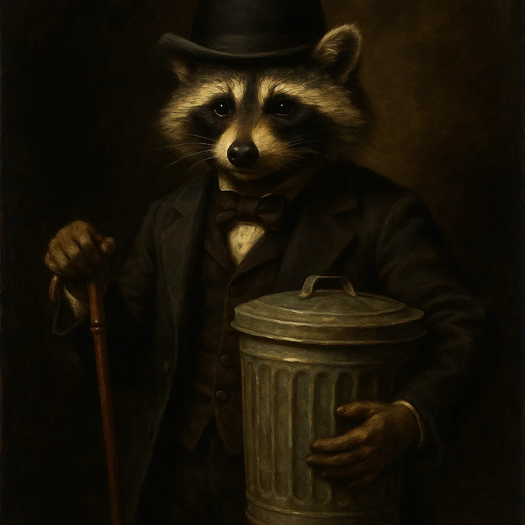 Depict a Raccoon Adorned in a Sophisticated Suit