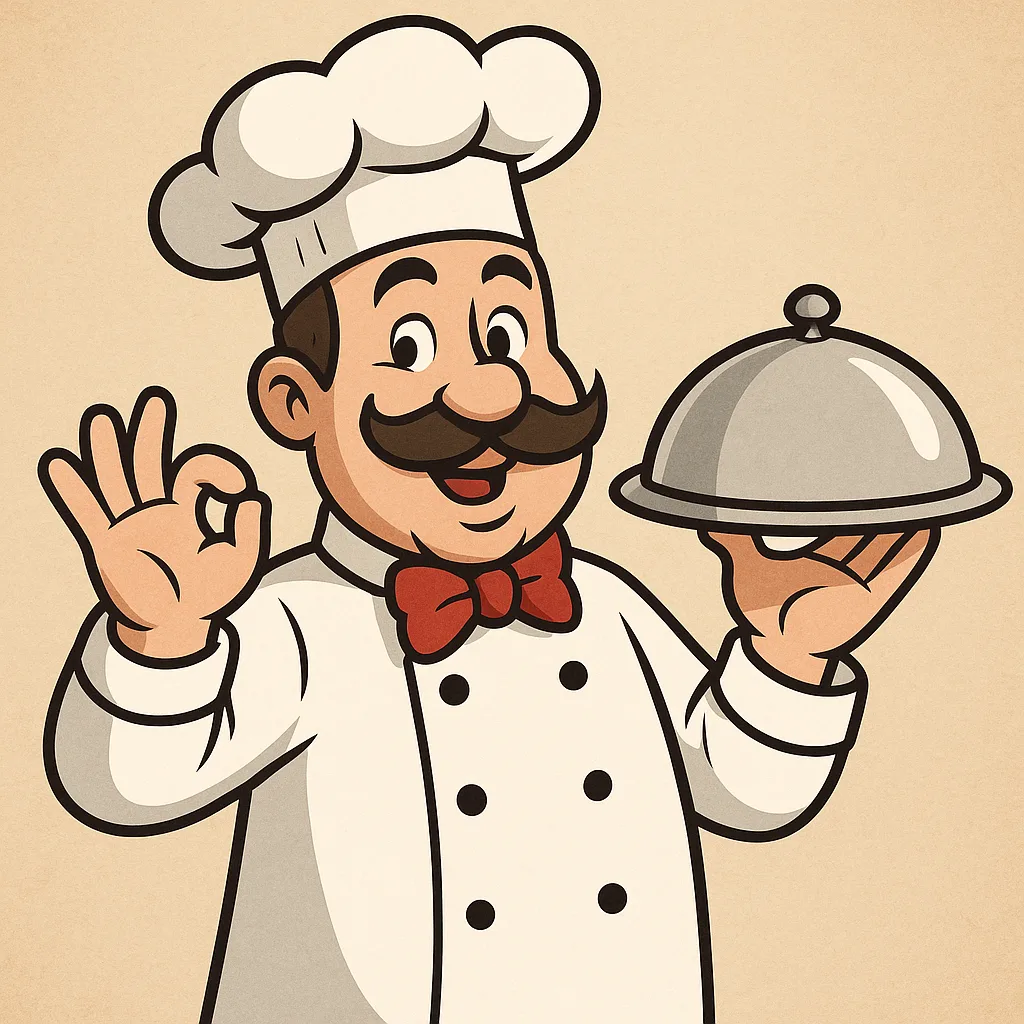 Cartoon Chef with a Tall White Hat