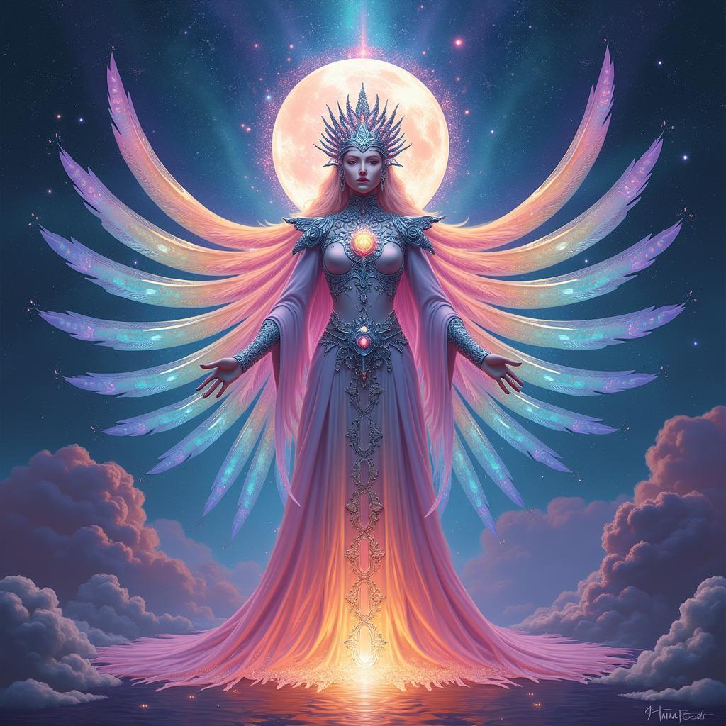 The Empress in Kaleidoscopic Pastel Rainbow Light