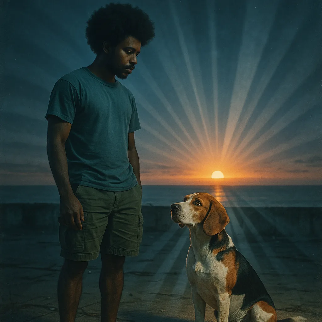 Charismatic Male Figure with a Rounded Natural Afro
