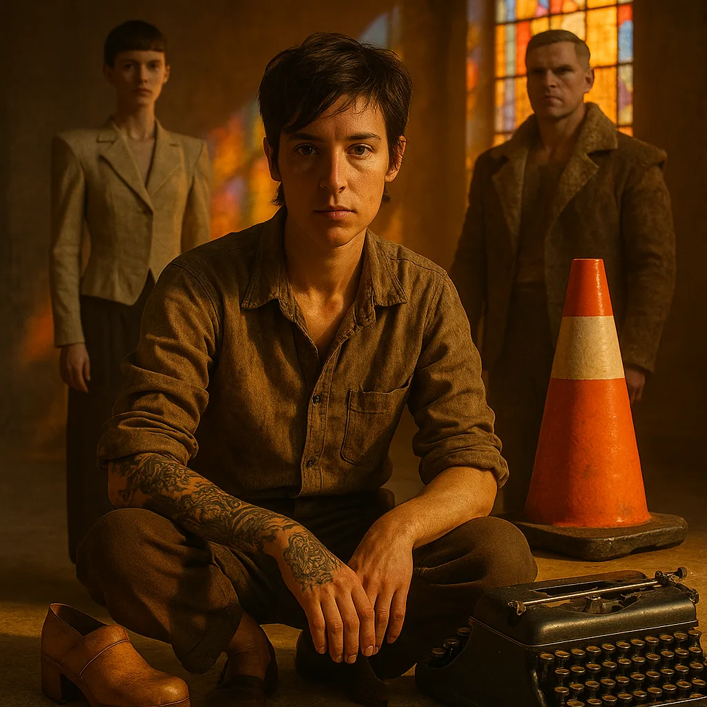 Androgynous Author in Worn Attire