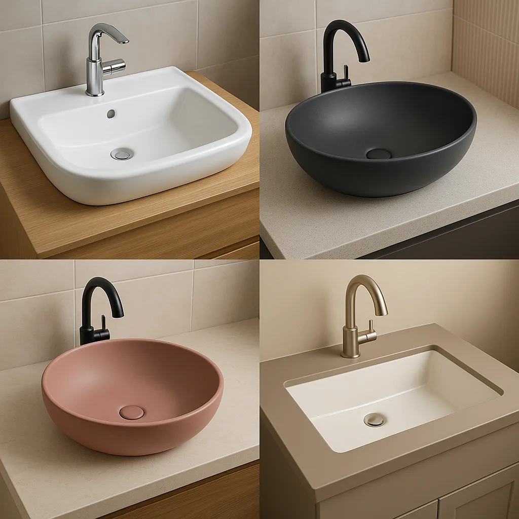 Showcasing Four Distinct Designs of Bathroom Sinks