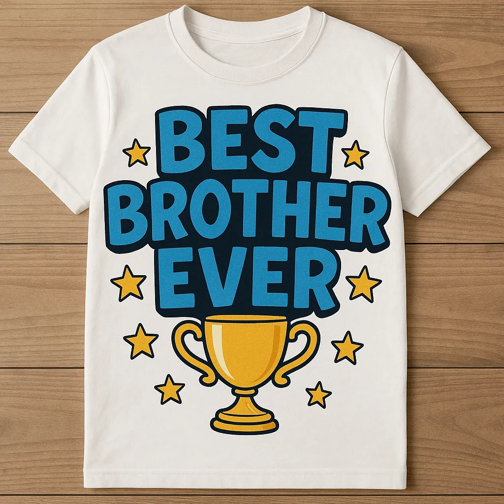 Graphic T-shirt Featuring the Phrase "Best Brother Ever" in Bold