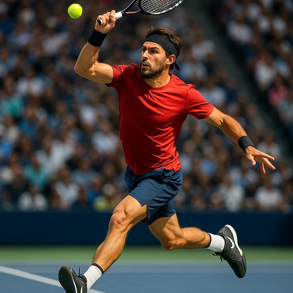 During an Intense Tennis Match