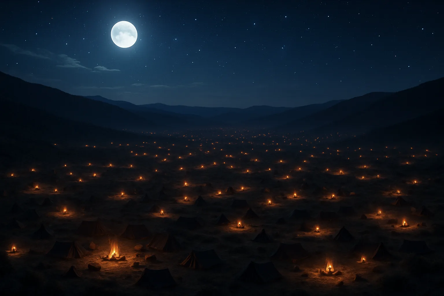 Myriad Distant Campfires Twinkle Like Fallen Stars