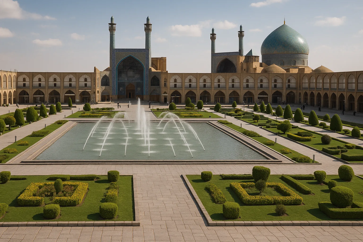 Large Historic Square with a Central Fountain
