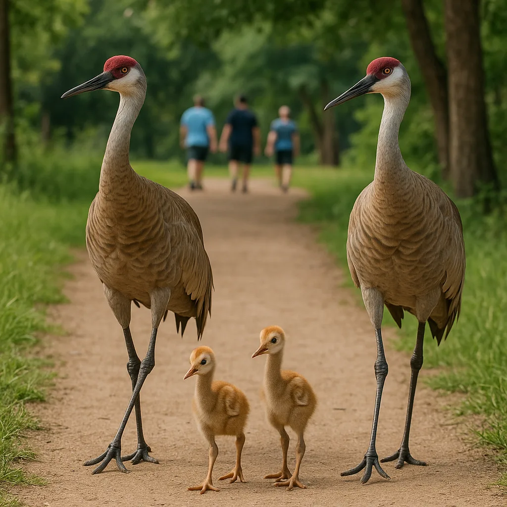Two Adult Sandhill Cranes