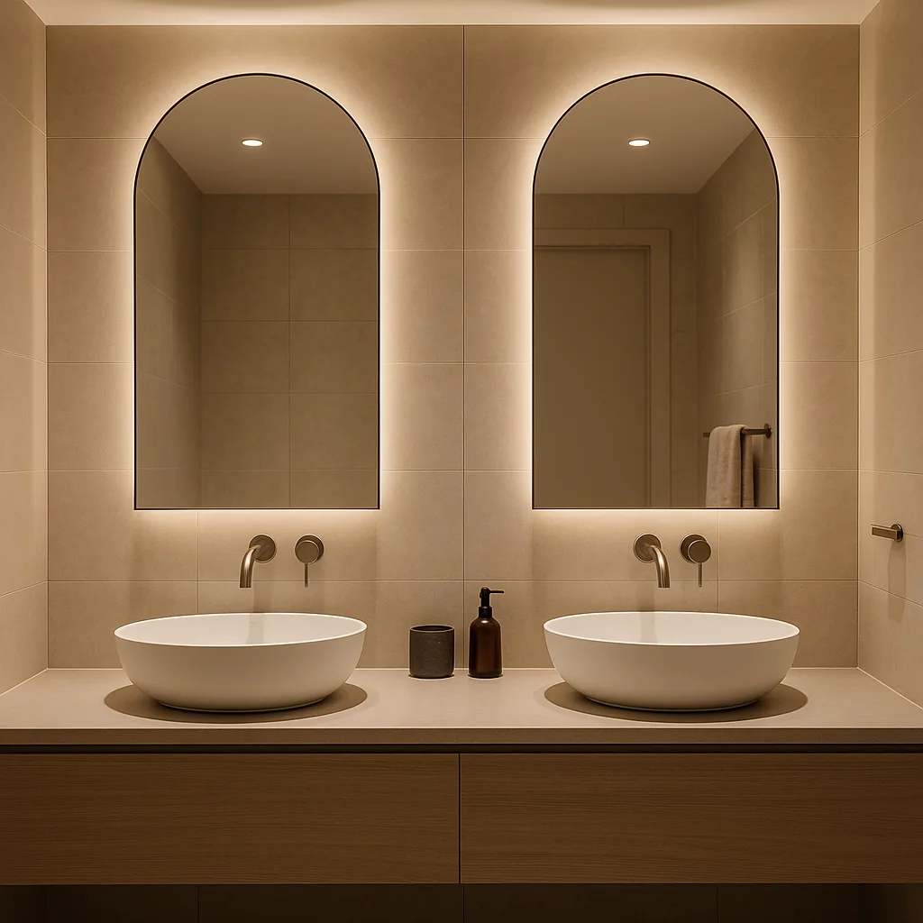 Contemporary Bathroom Showcasing Stylish Basins