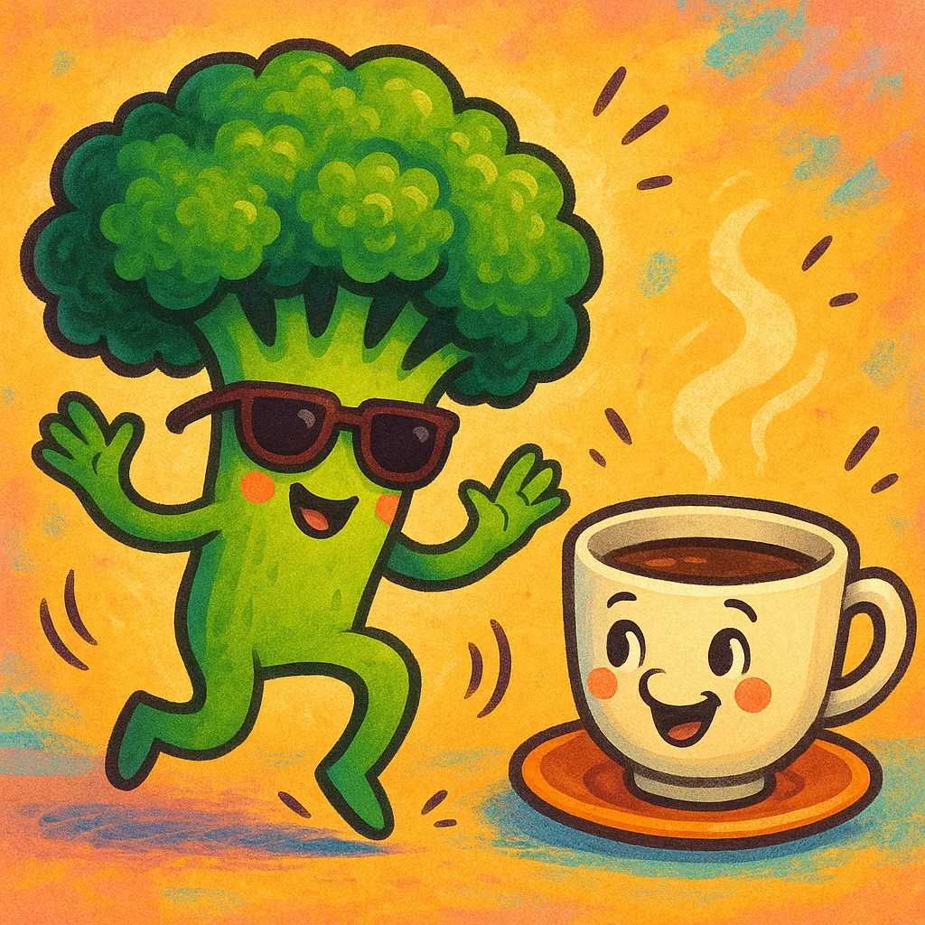 Lively Depiction of a Broccoli Sporting Sunglasses