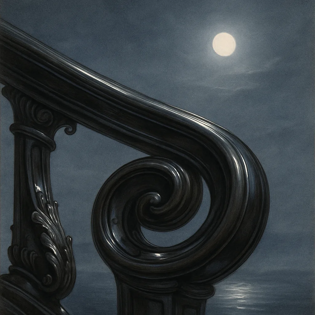 Single Ornate Baroque Detailed Walnut Bannister