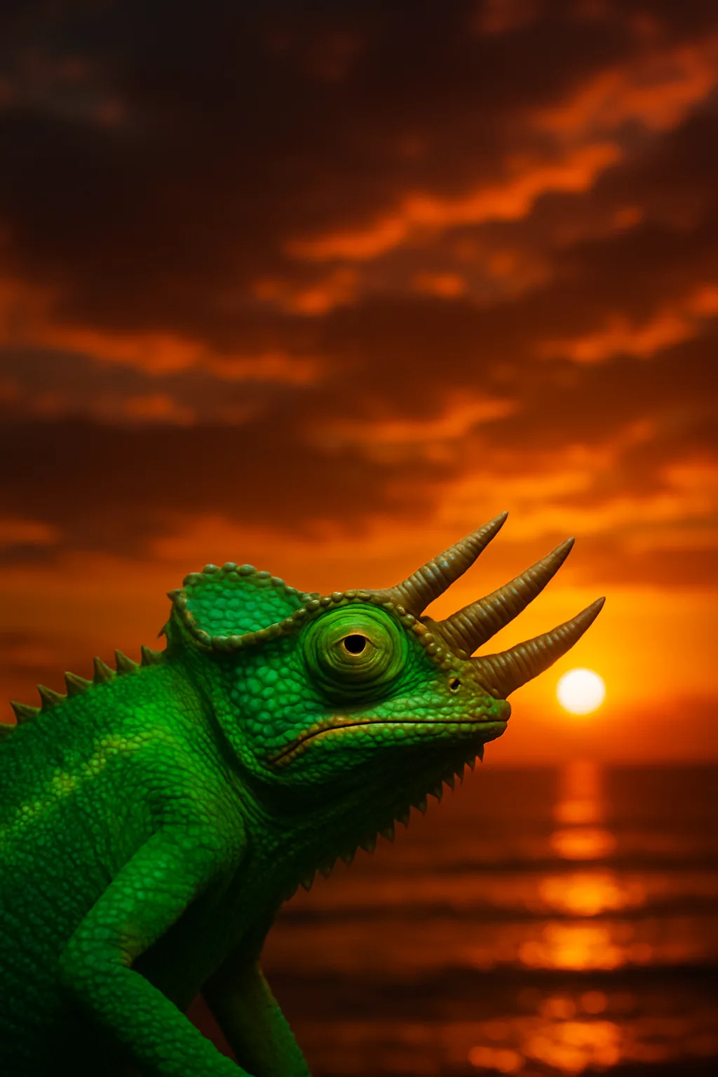Single African Chameleon