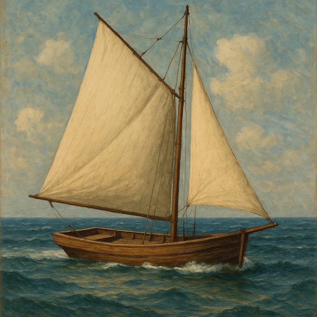 Unique Sailboat Featured a Wooden Rectangular Deck