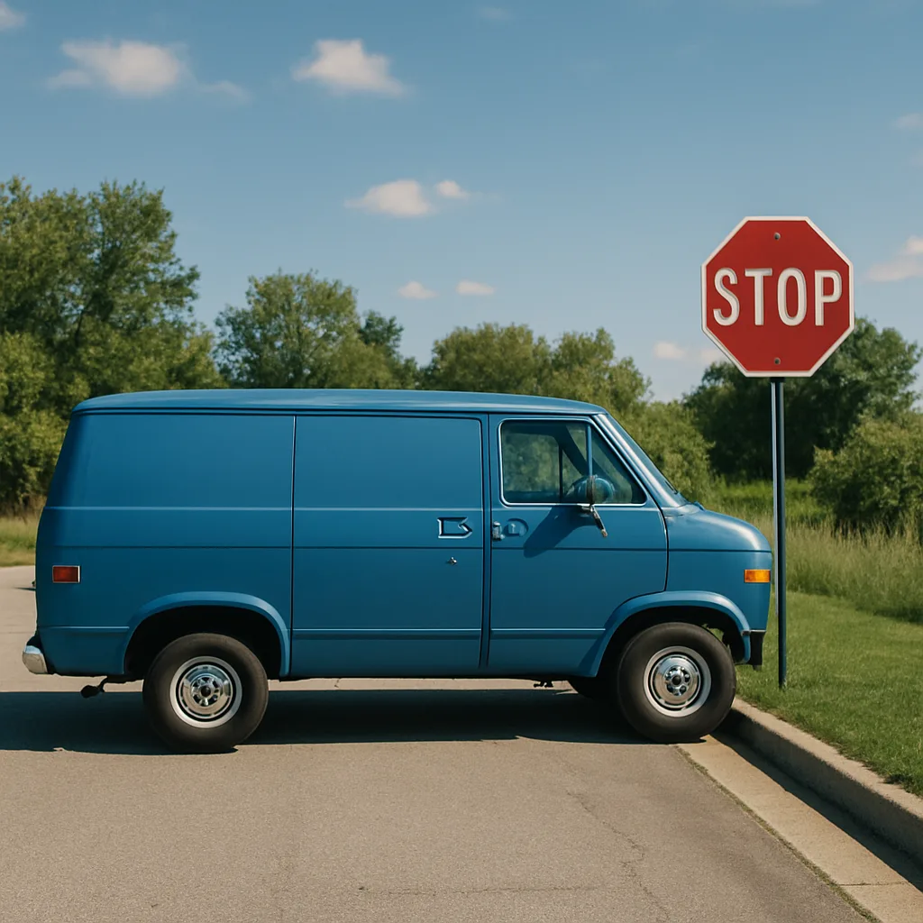 Photograph of a Blue Van
