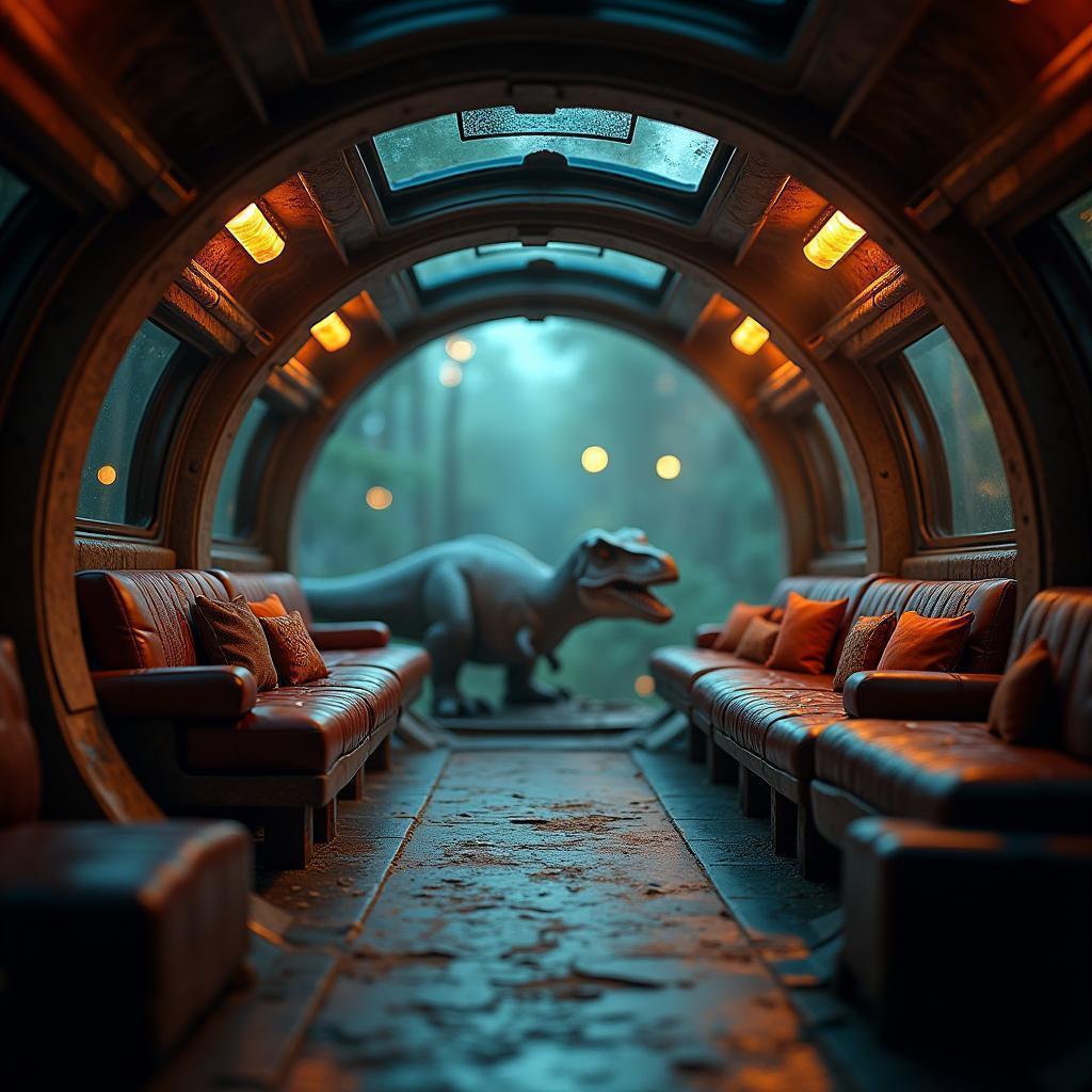 Jurassic Spaceship Interior in Cinematic Bokeh