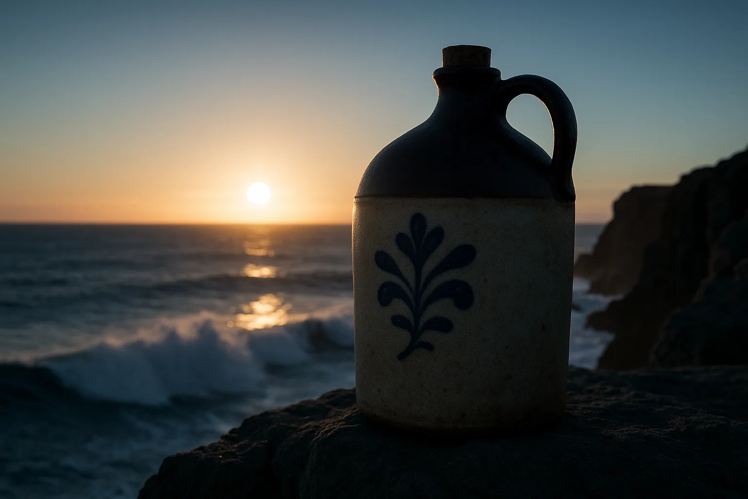 Single Stoneware Whiskey Jug