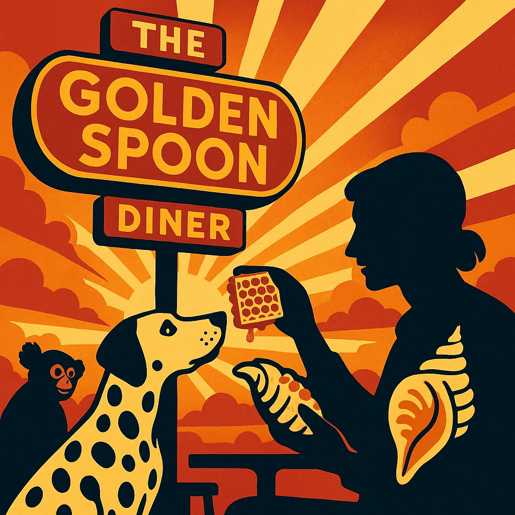 Dramatically Backlit Against the Golden Spoon Diner's Retro Sign