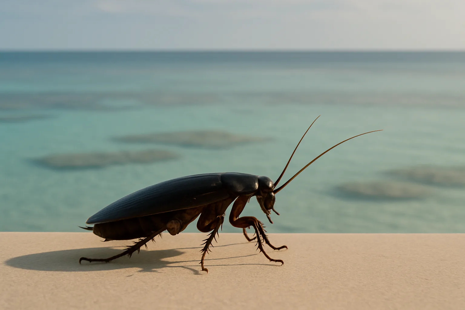 Single Dark Brown Cockroach