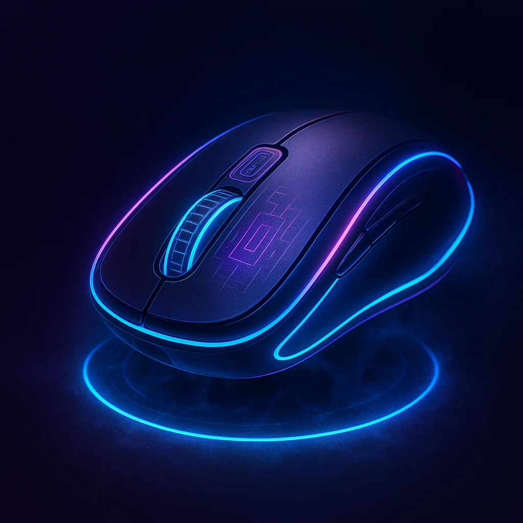 Futuristic Wireless Mouse with a Neon