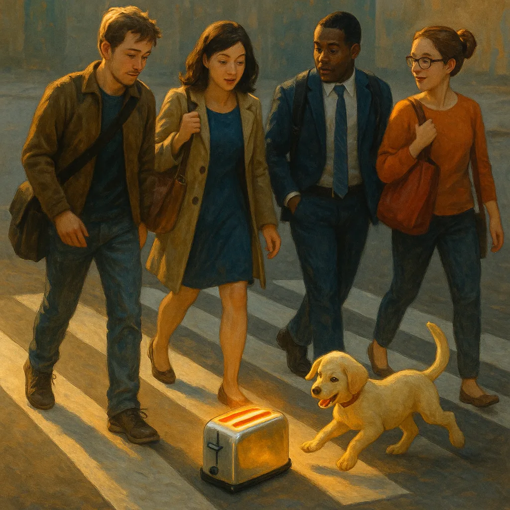 Individuals at a Crosswalk