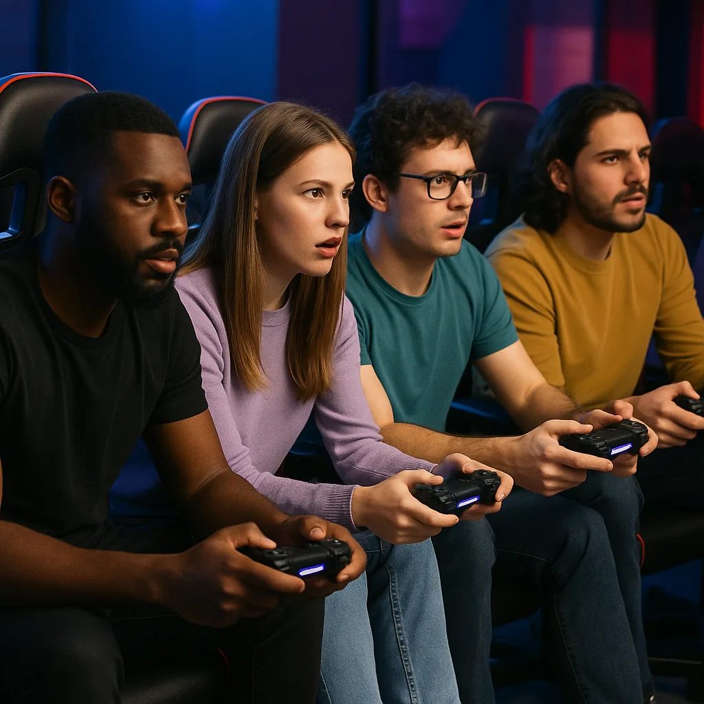 Group of People Sitting in Gaming Chairs