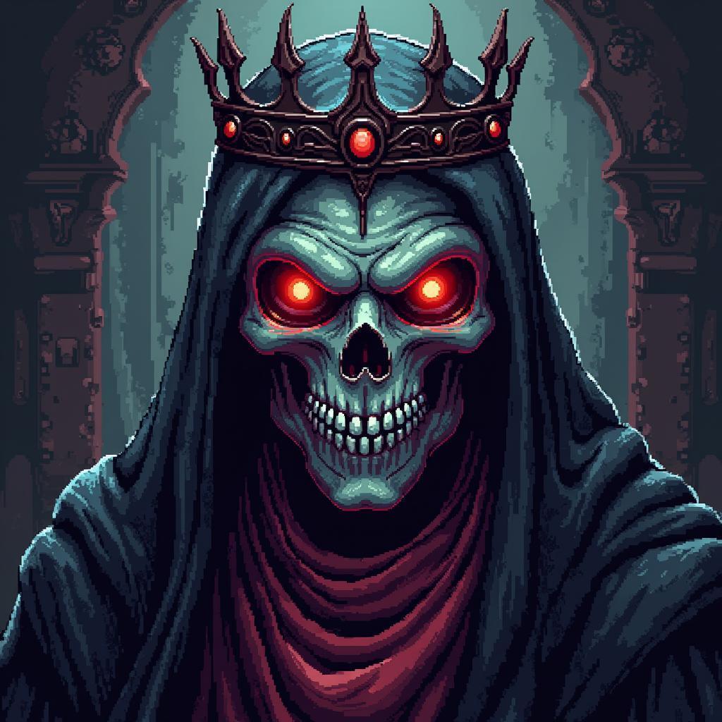 Psychedelic Fungus Lich on a Pixel Metal Cover