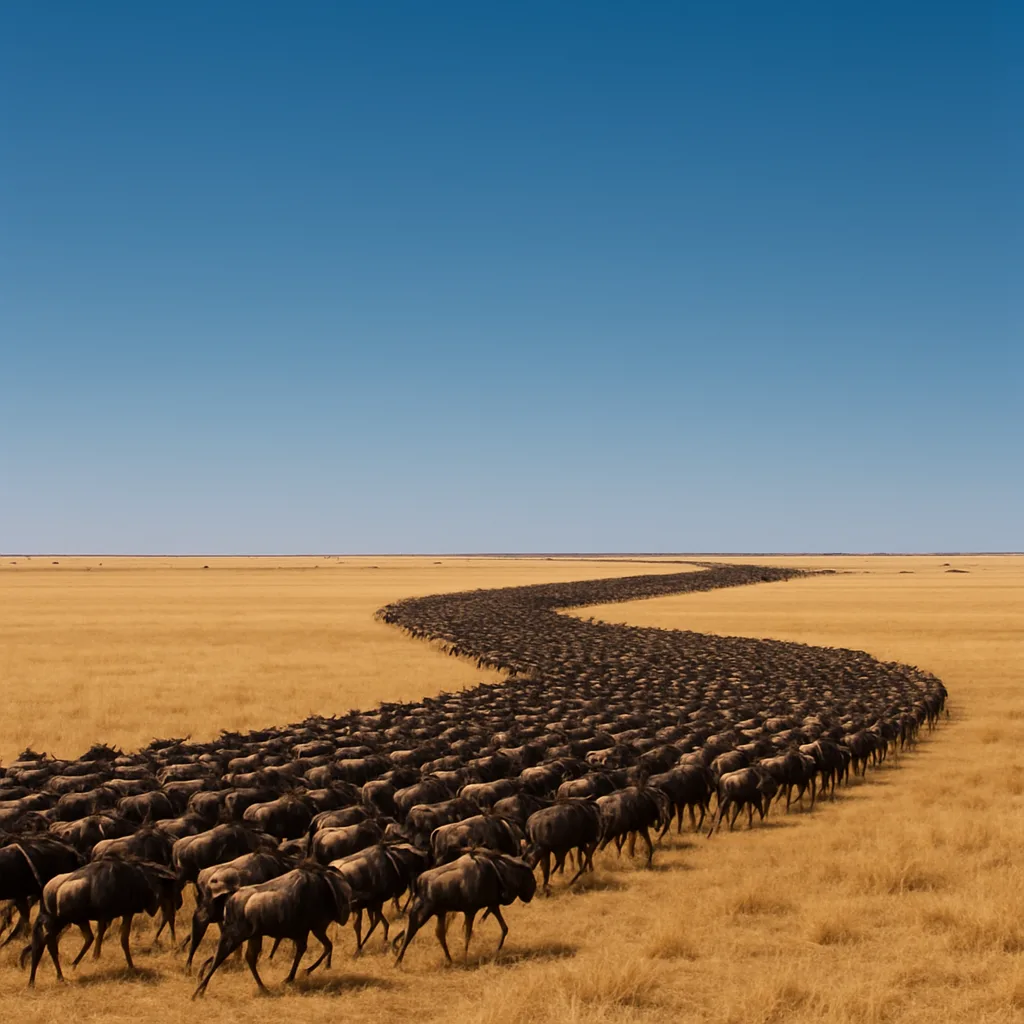 Massive Herd of Wildebeest