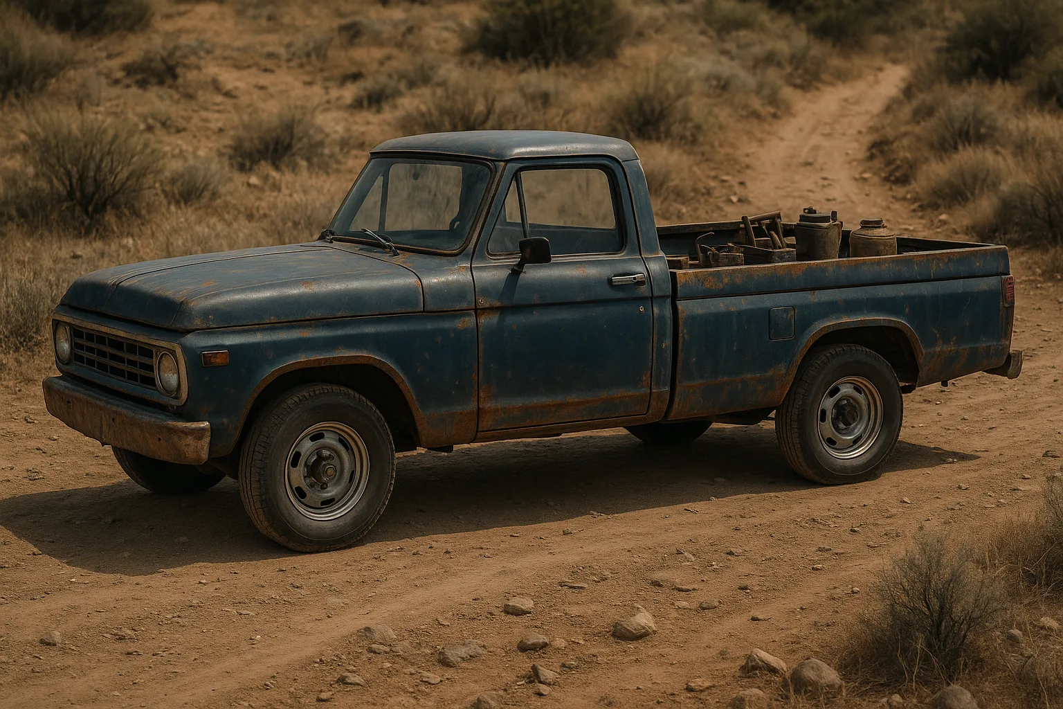 Midnight Blue Pickup Truck