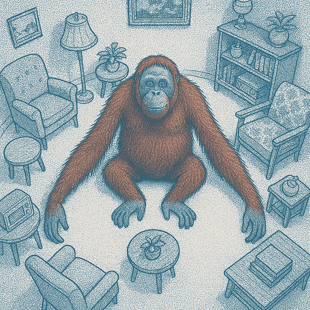 Single Orangutan—distinguished by its Brownish-red Hue