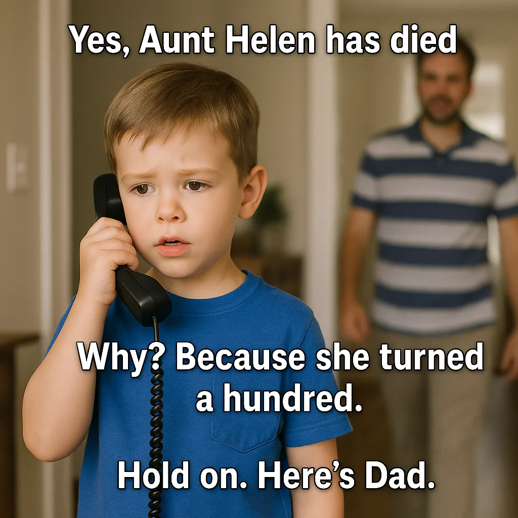 Child Wearing a Blue Shirt Is on the Phone