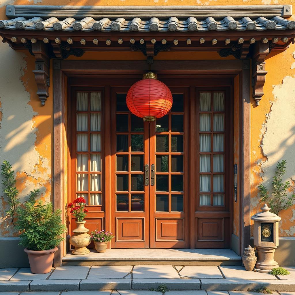 Japanese Storefront Painted as a Timeless Fresco