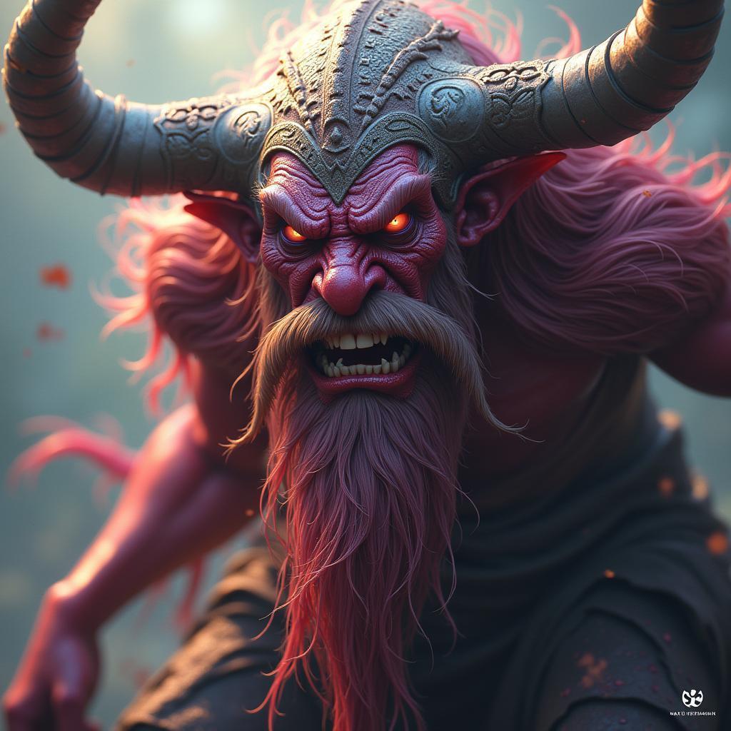 Elder Pagan God in Fluid Animated Closeup