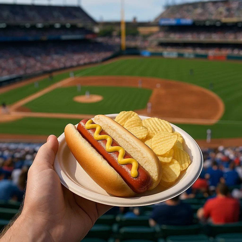 Person Holding a Plate with a Hot Dog