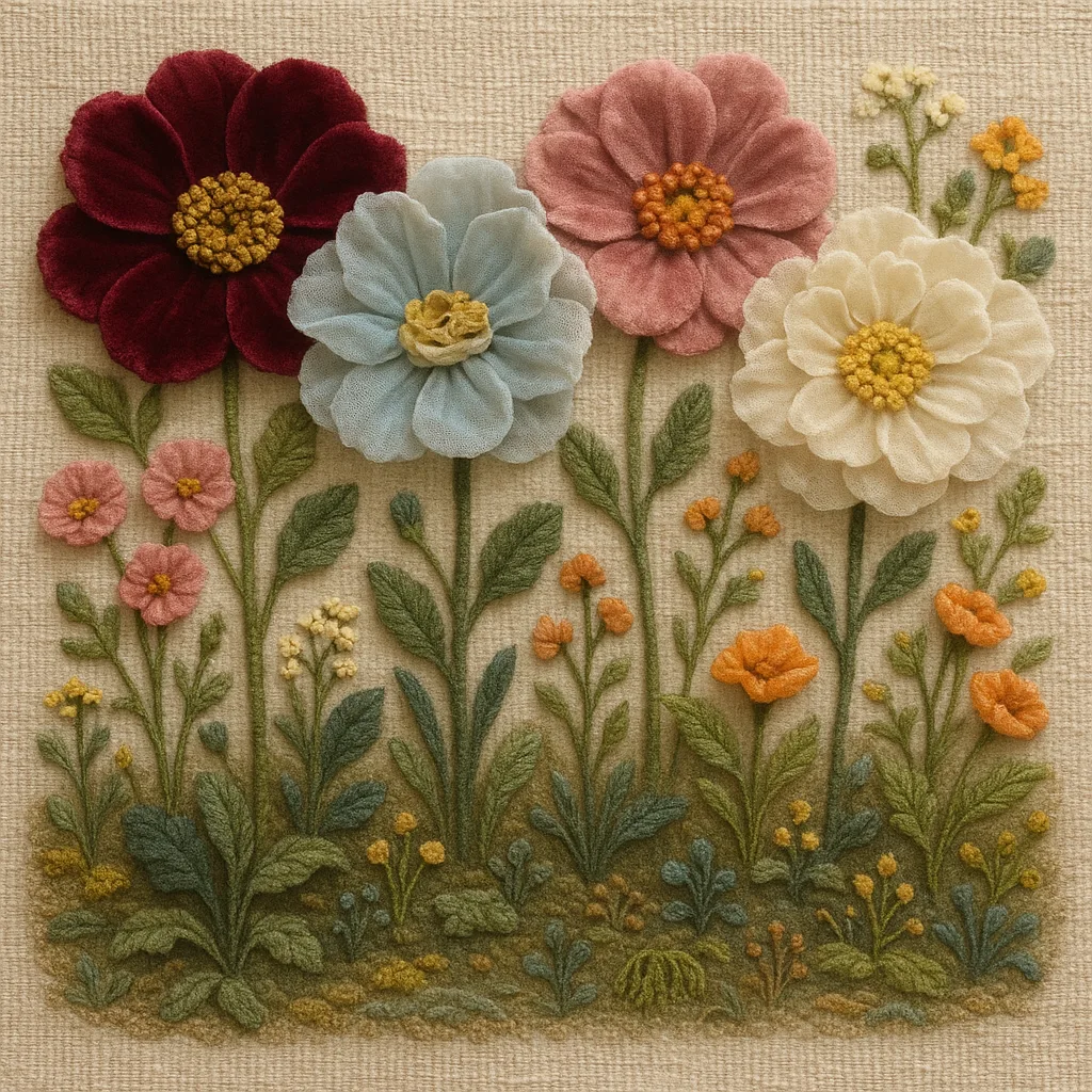 Fanciful Garden Made Entirely of Fabric