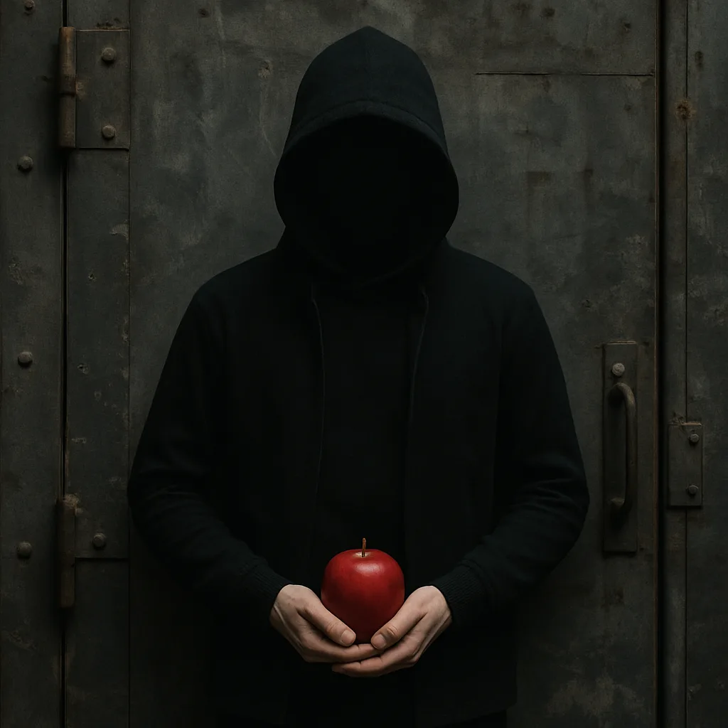 Person Dressed in Black Stands Against a Worn