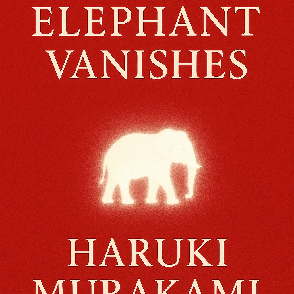 Red Book Cover with the Title "The Elephant Vanishes,"