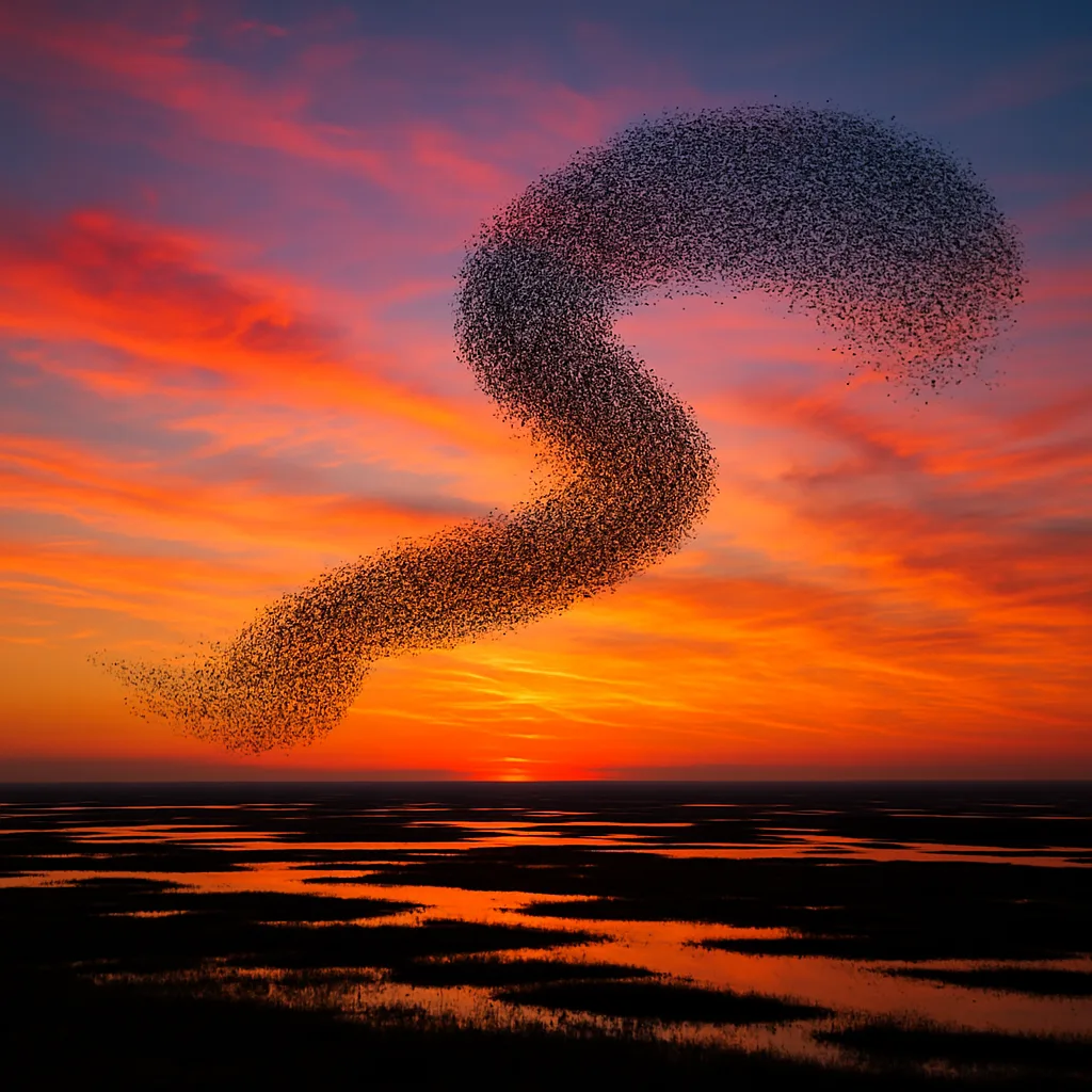 Vast Flock of Birds Forms a Dynamic